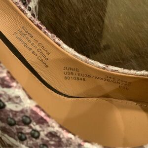 Elegant Purple and Black Flats with Floral Interior